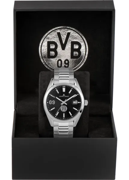 Jacques Lemans BVB-01 Uhr Herren Edelstahl silber Quarz